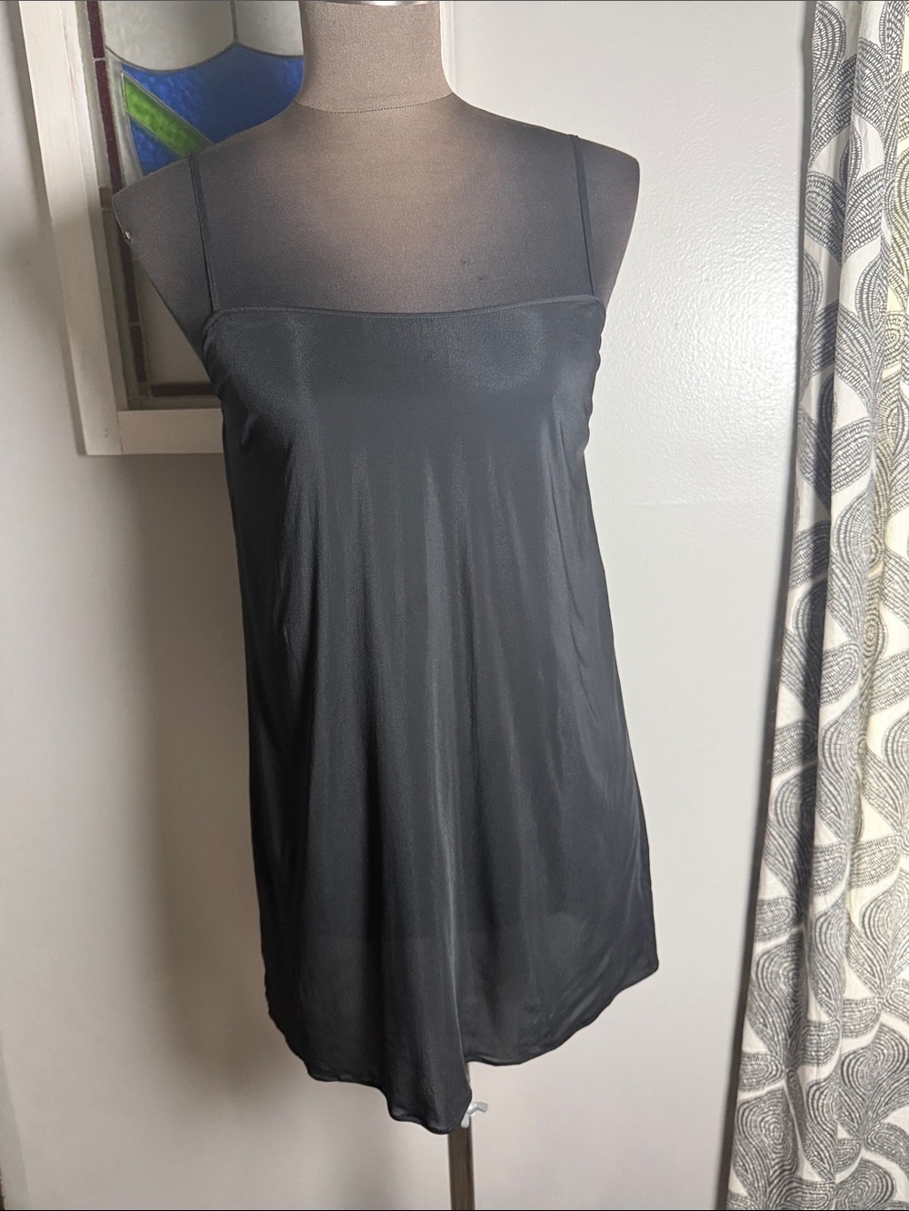 Valentino Black Viscose-Blend Luxury Slip Dress Camisole Undergarment IT 40